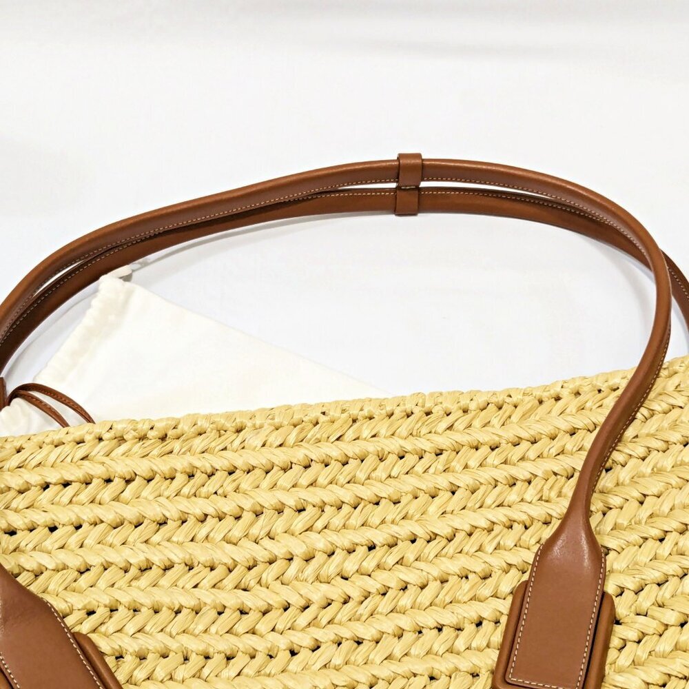 Bottega Veneta Arco Women's Raffia Tote Bag Leather Pouch in Brown (MSRP $3,000) - Picture 16 of 16